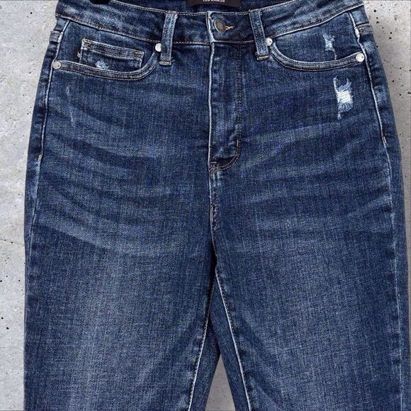 Judy Blue Skinny Fit Jeans Size 5/27 27x28 Blue Denim Distressed Raw Hem - Picture 3 of 9